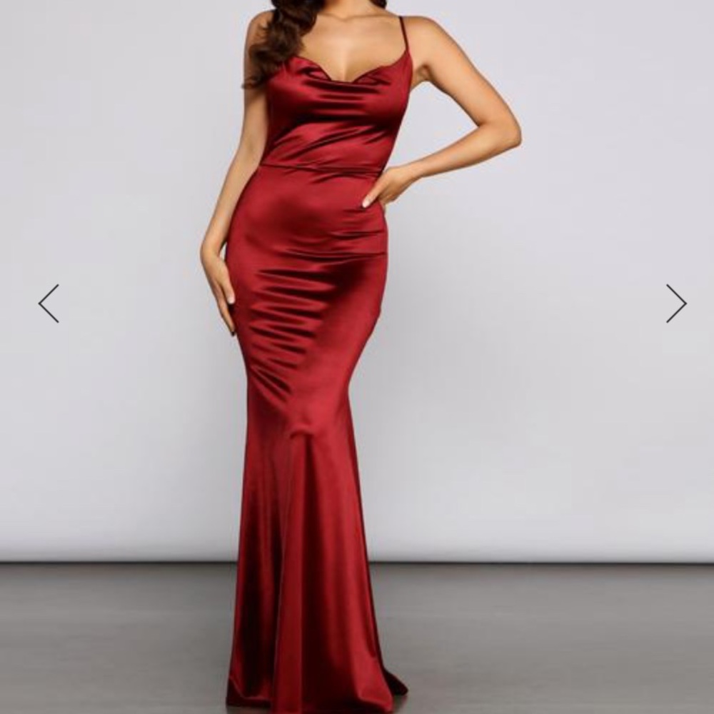 Windsor cowl neck satin dress